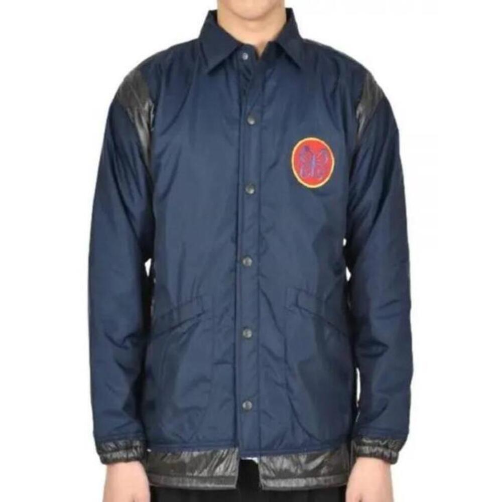 NEEDLES Embroidered Padded Jacket with Button-Up Closure